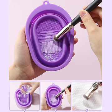Foldable Makeup Brush Cleaning Bucket