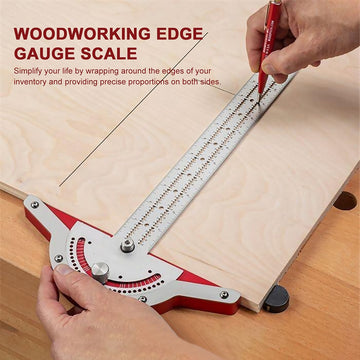 T-Type Woodworkers Edge Rule Protractor