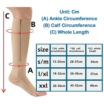 Chaussettes de compression à fermeture éclair faciles