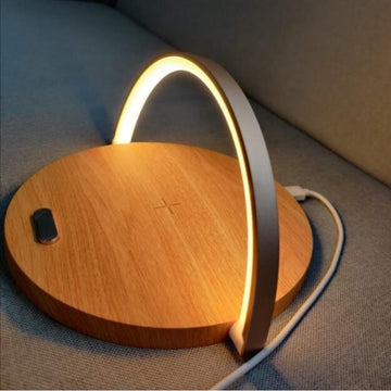 Wood-Led Lamp Bluetooth Speaker Charging Holder