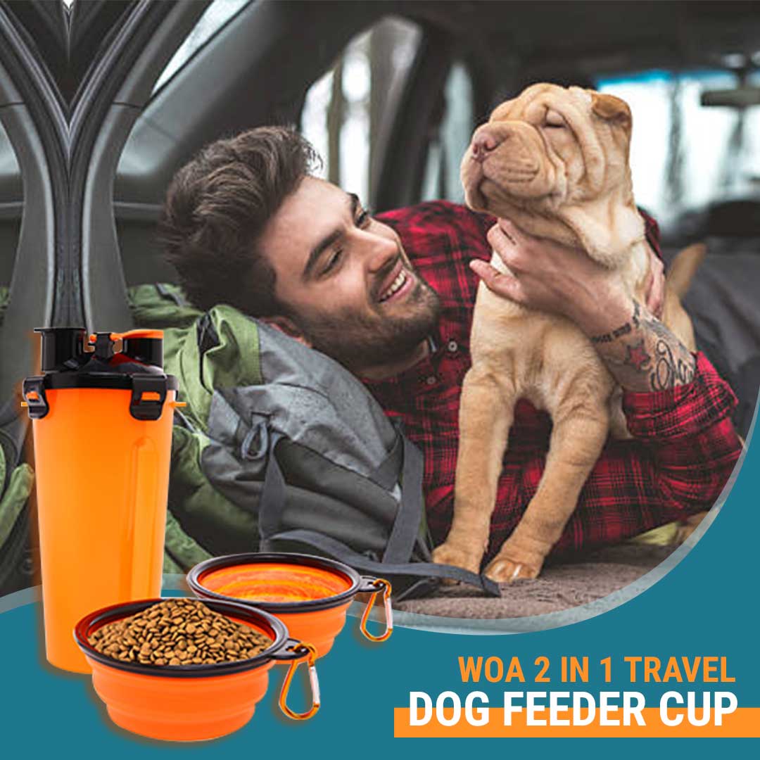 2 IN 1 Travel Dog Feeder Cup